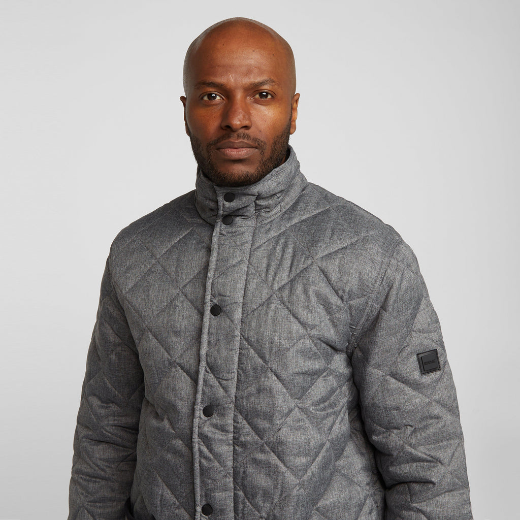 Mens Londyn Quilted Jacket Grey