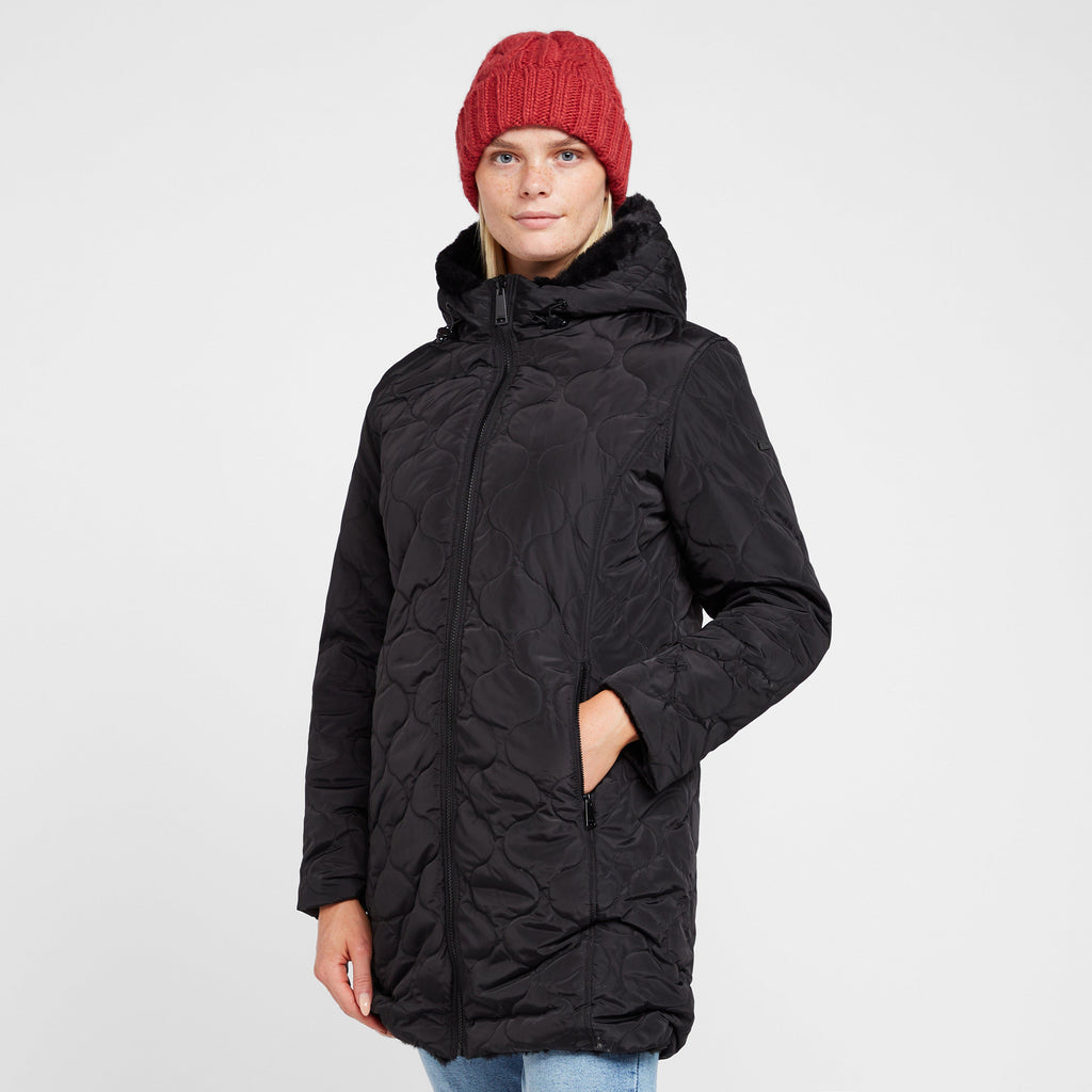 Womens Caileigh Reversible Parka Jacket Black
