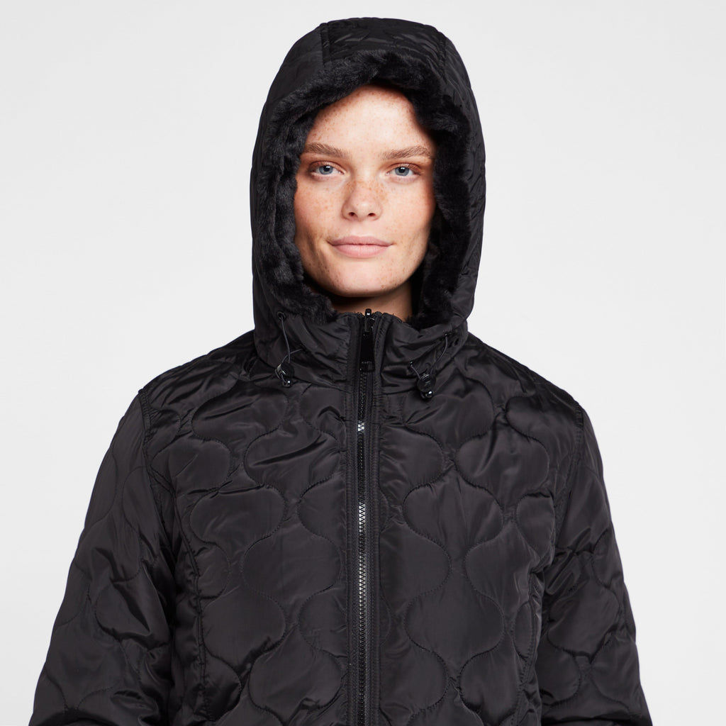 Womens Caileigh Reversible Parka Jacket Black