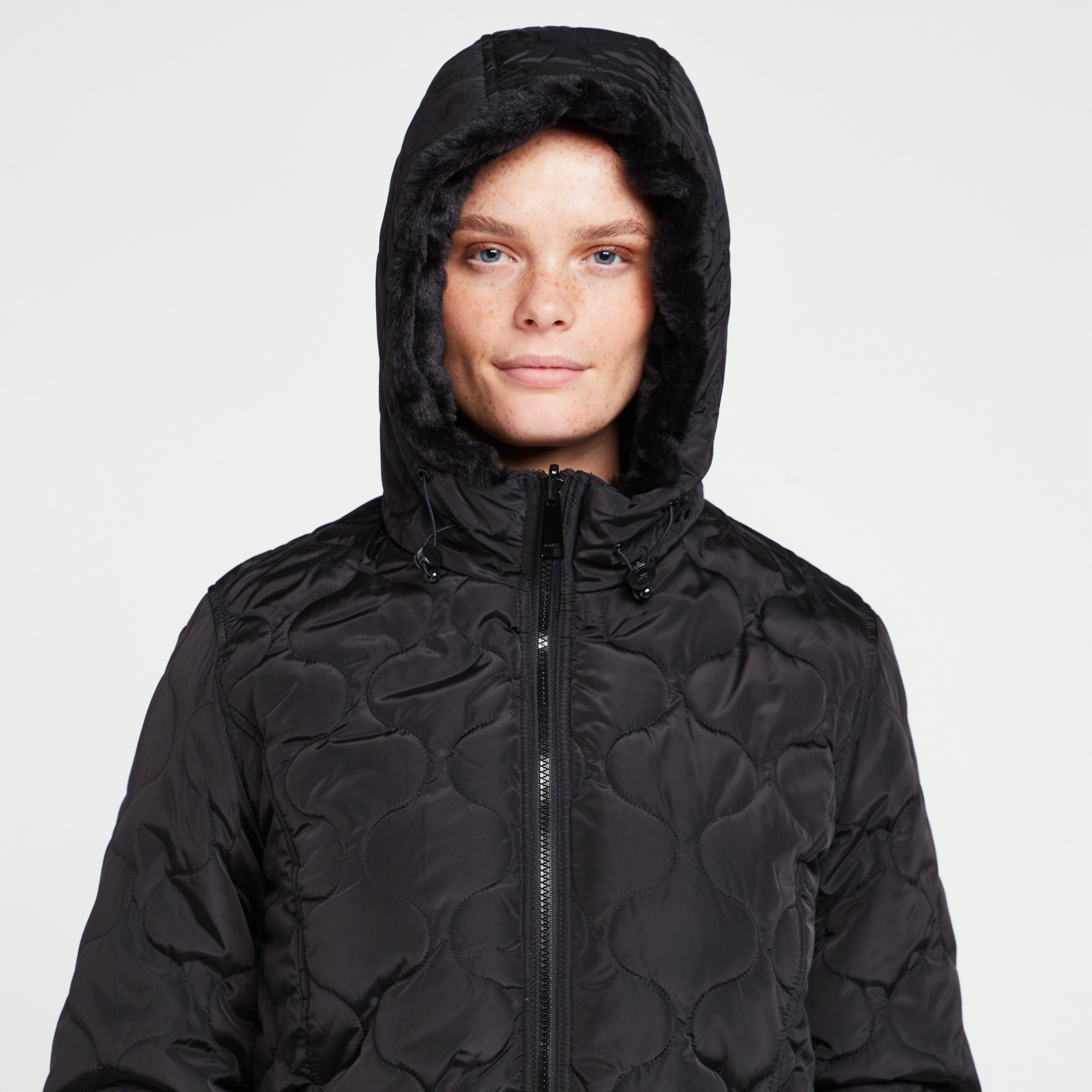 Womens Caileigh Reversible Parka Jacket Black