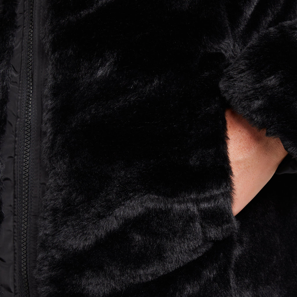 Womens Caileigh Reversible Parka Jacket Black