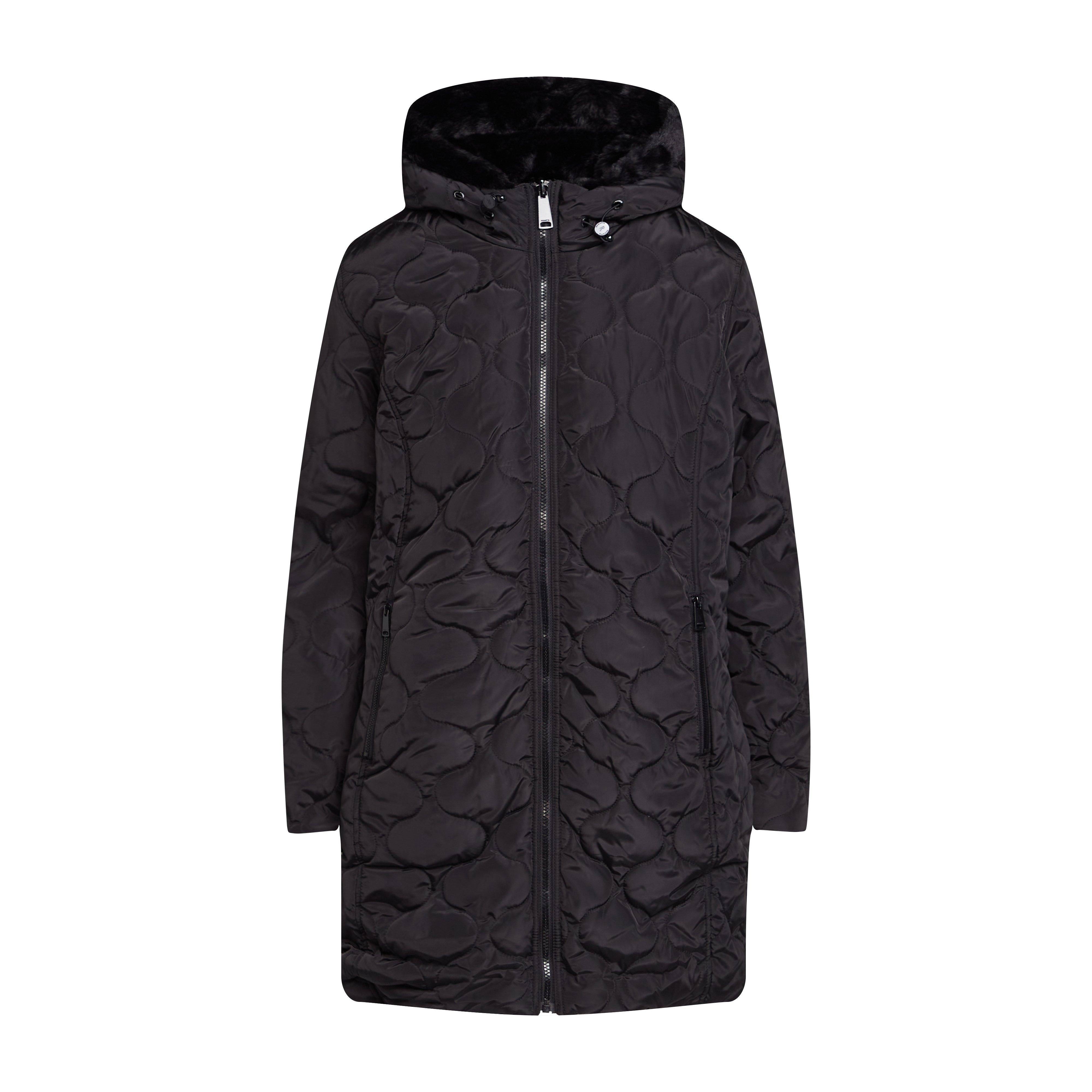 Womens Caileigh Reversible Parka Jacket Black