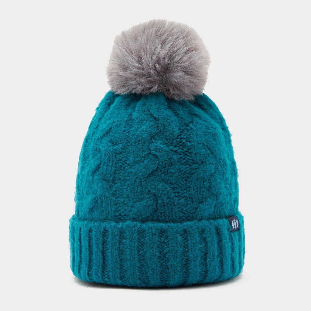 Adults Chunky Knit Bobble Hat Ocean Blue