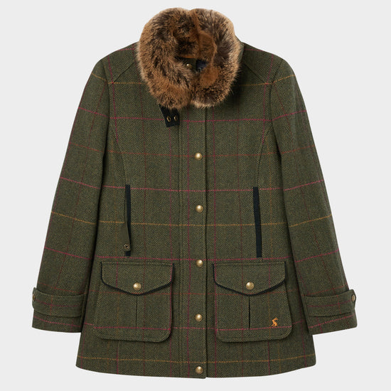 Womens Fieldcoat Green Tweed