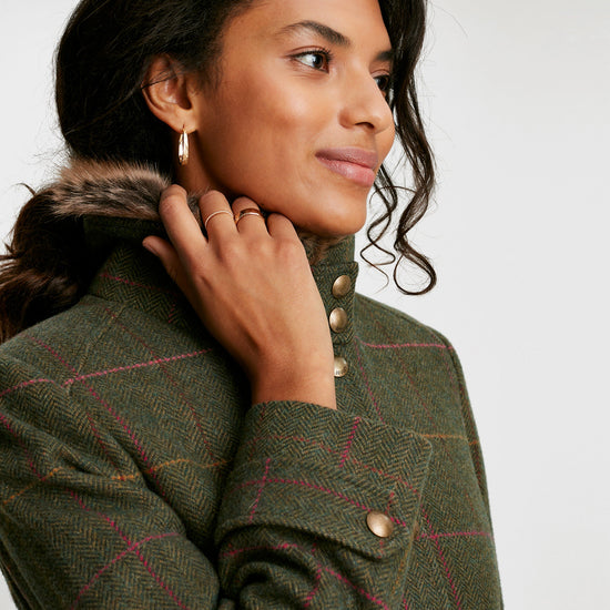 Womens Fieldcoat Green Tweed