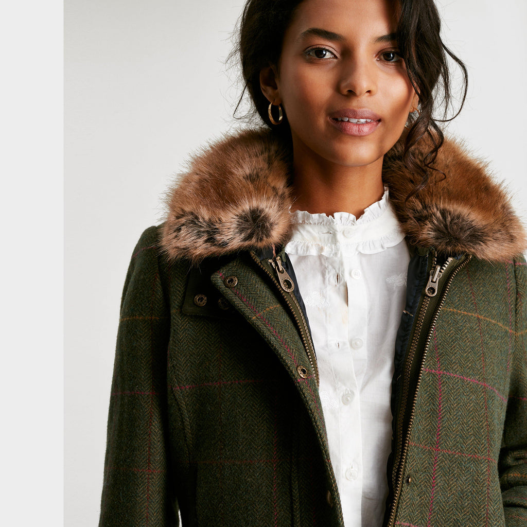 Womens Fieldcoat Green Tweed