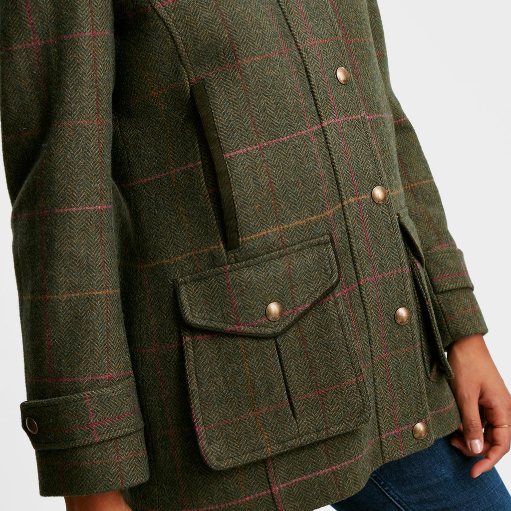 Womens Fieldcoat Green Tweed