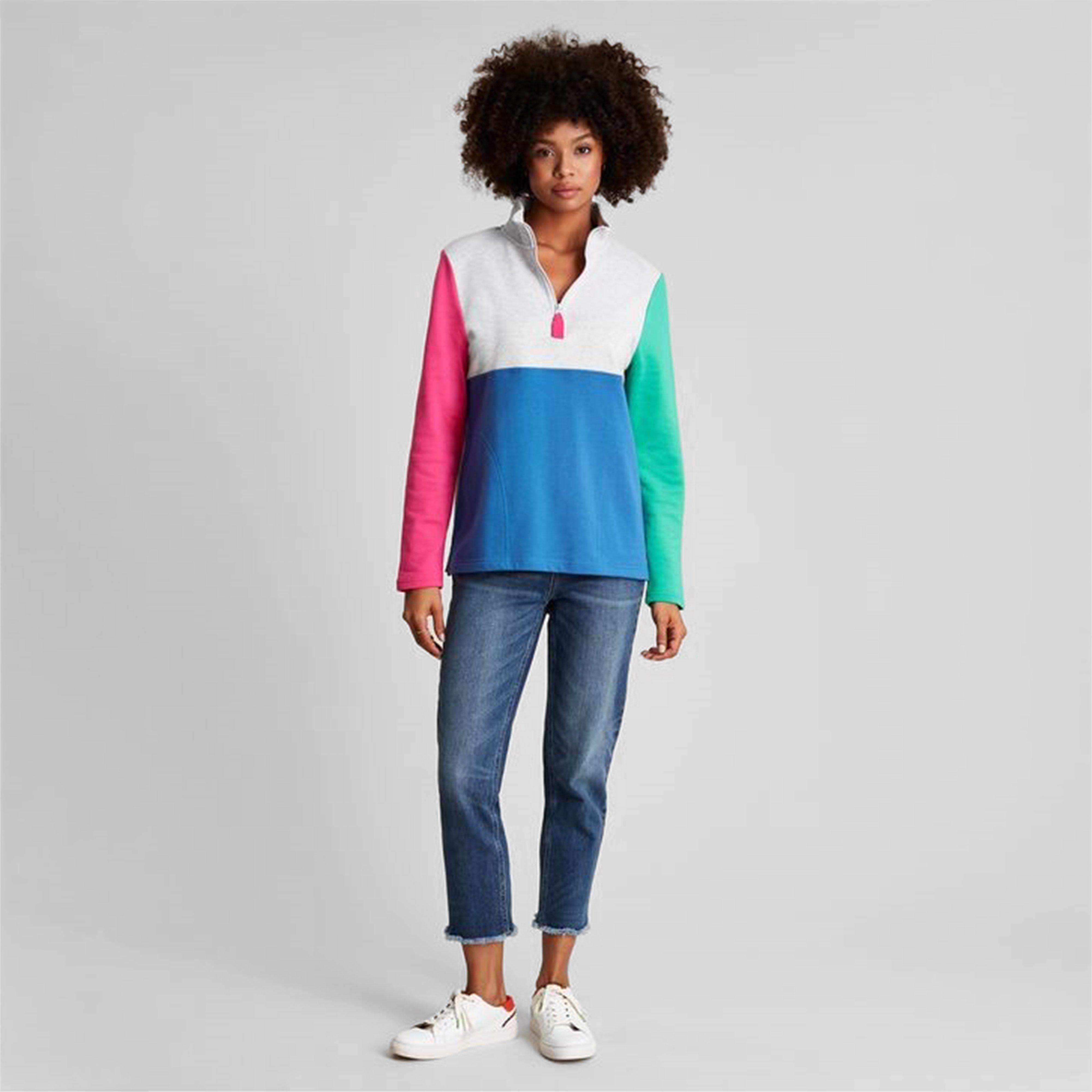 Womens Pip Half Zip Sweatshirt Grey Hotch Potch