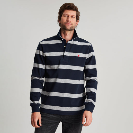 Mens Onside Sweater Grey Navy Stripe