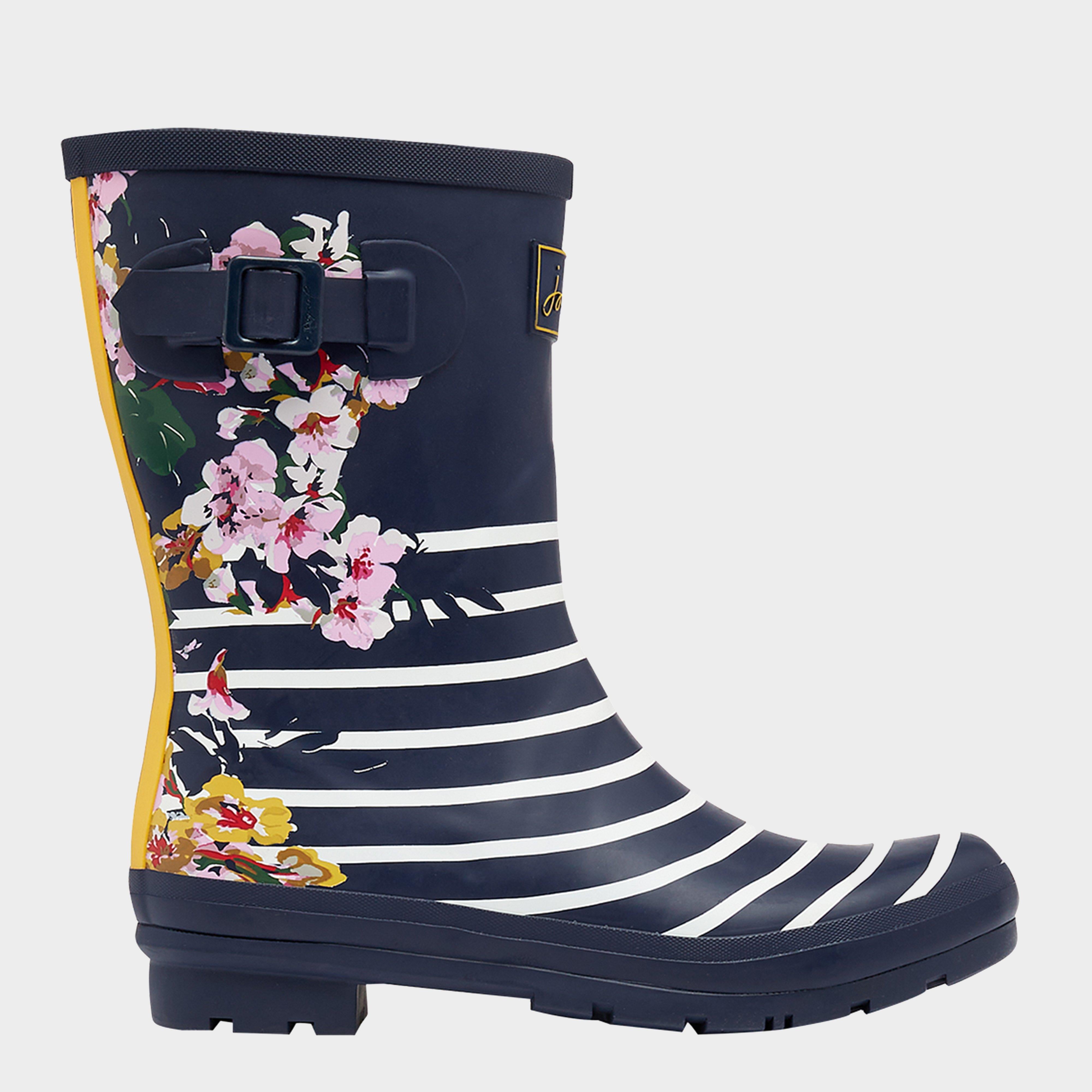 Womens Molly Welly Navy Floral Stripe