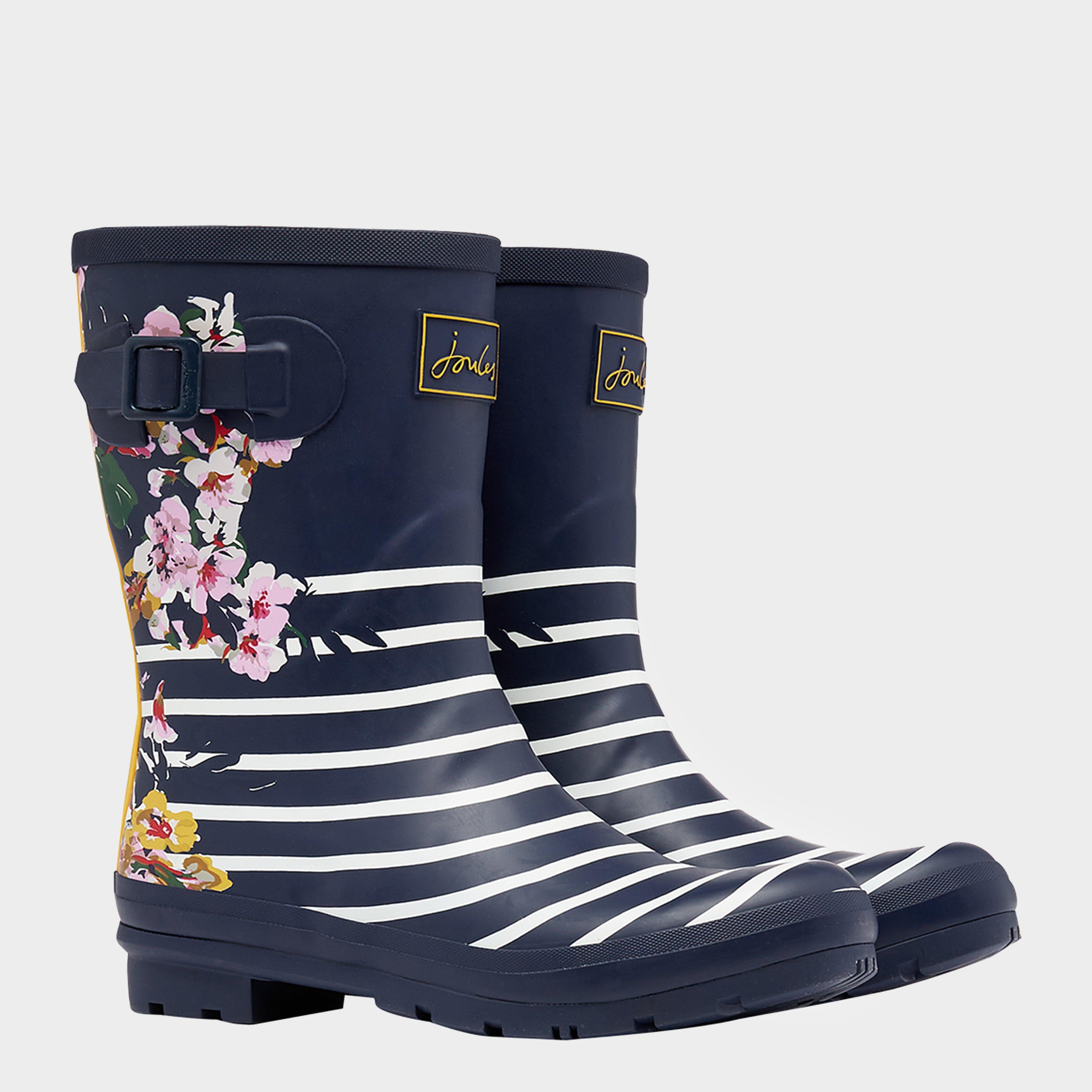 Womens Molly Welly Navy Floral Stripe