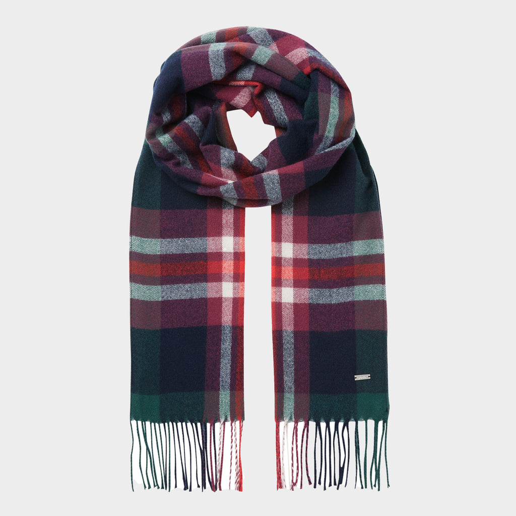 Womens Bracken Scarf Navy Pink Check