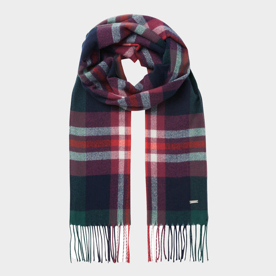 Womens Bracken Scarf Navy Pink Check