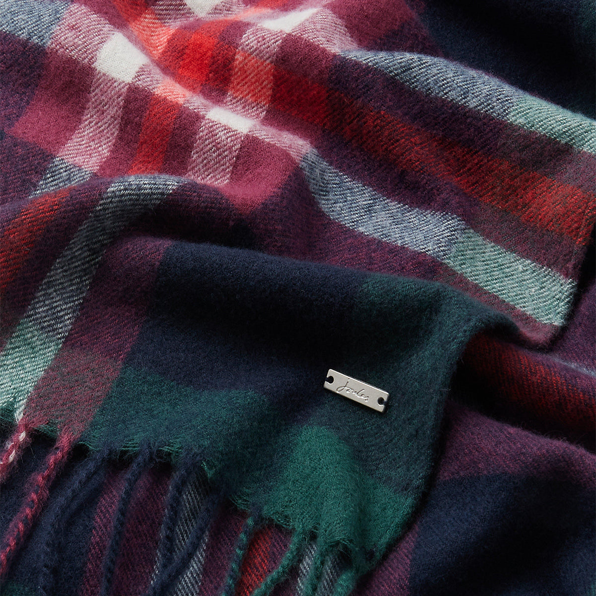 Womens Bracken Scarf Navy Pink Check