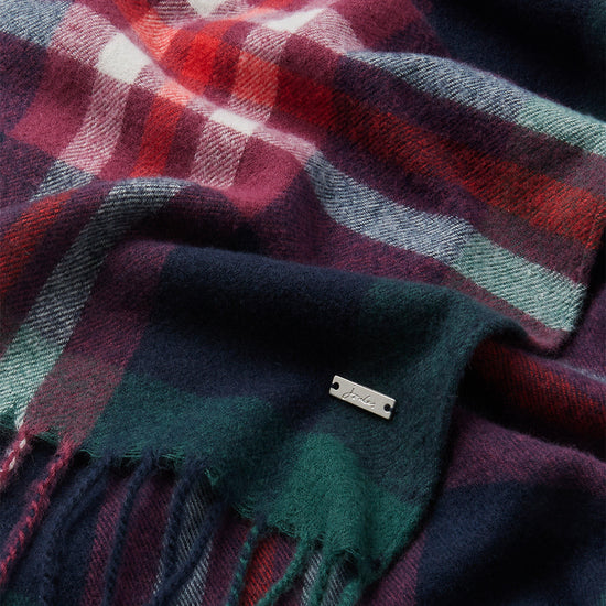 Womens Bracken Scarf Navy Pink Check