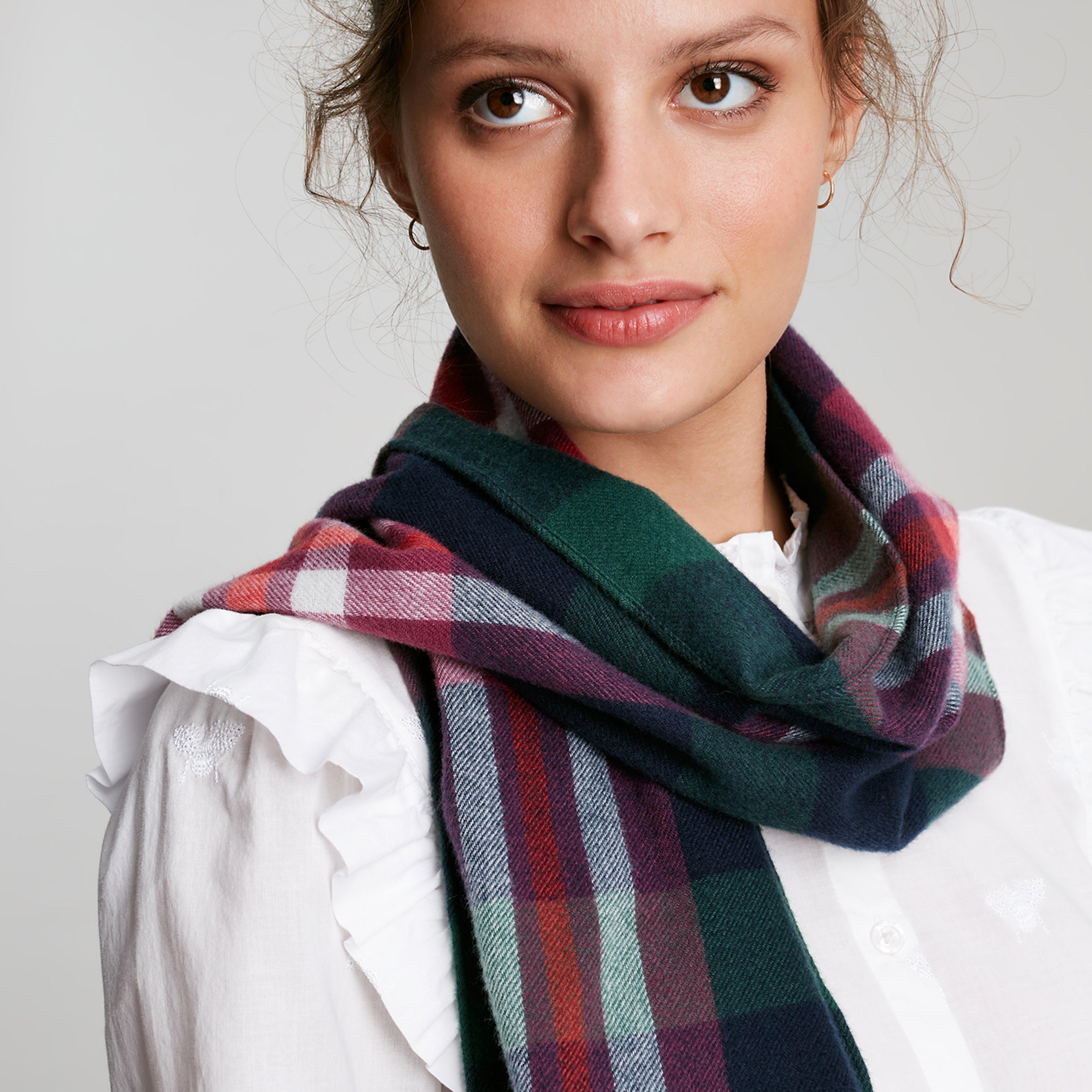 Womens Bracken Scarf Navy Pink Check