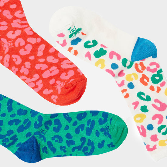 Womens Excellent Everyday Single Vero Socks Cream Leopard