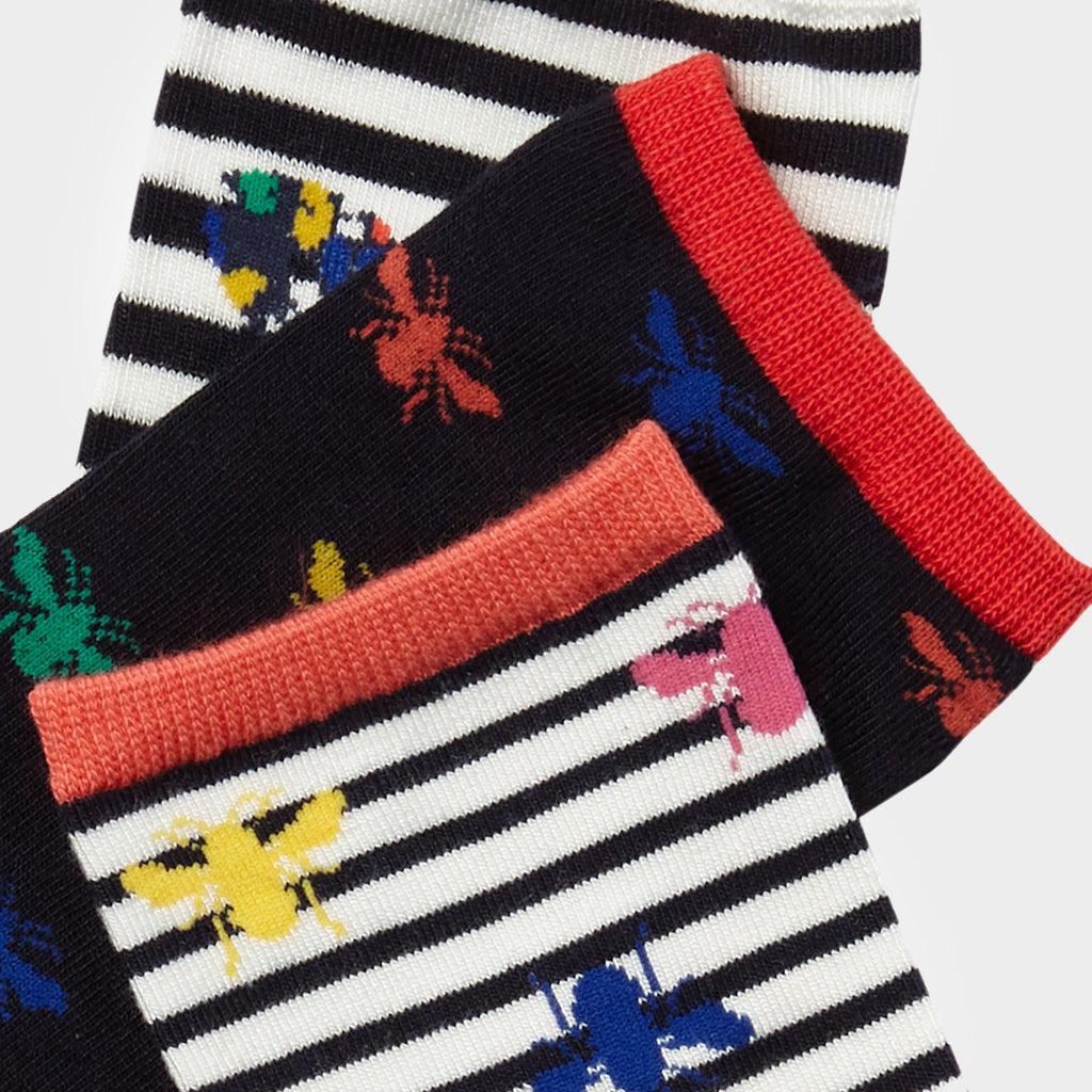 Womens Excellent Everyday 3 Pack Socks Multi Bees