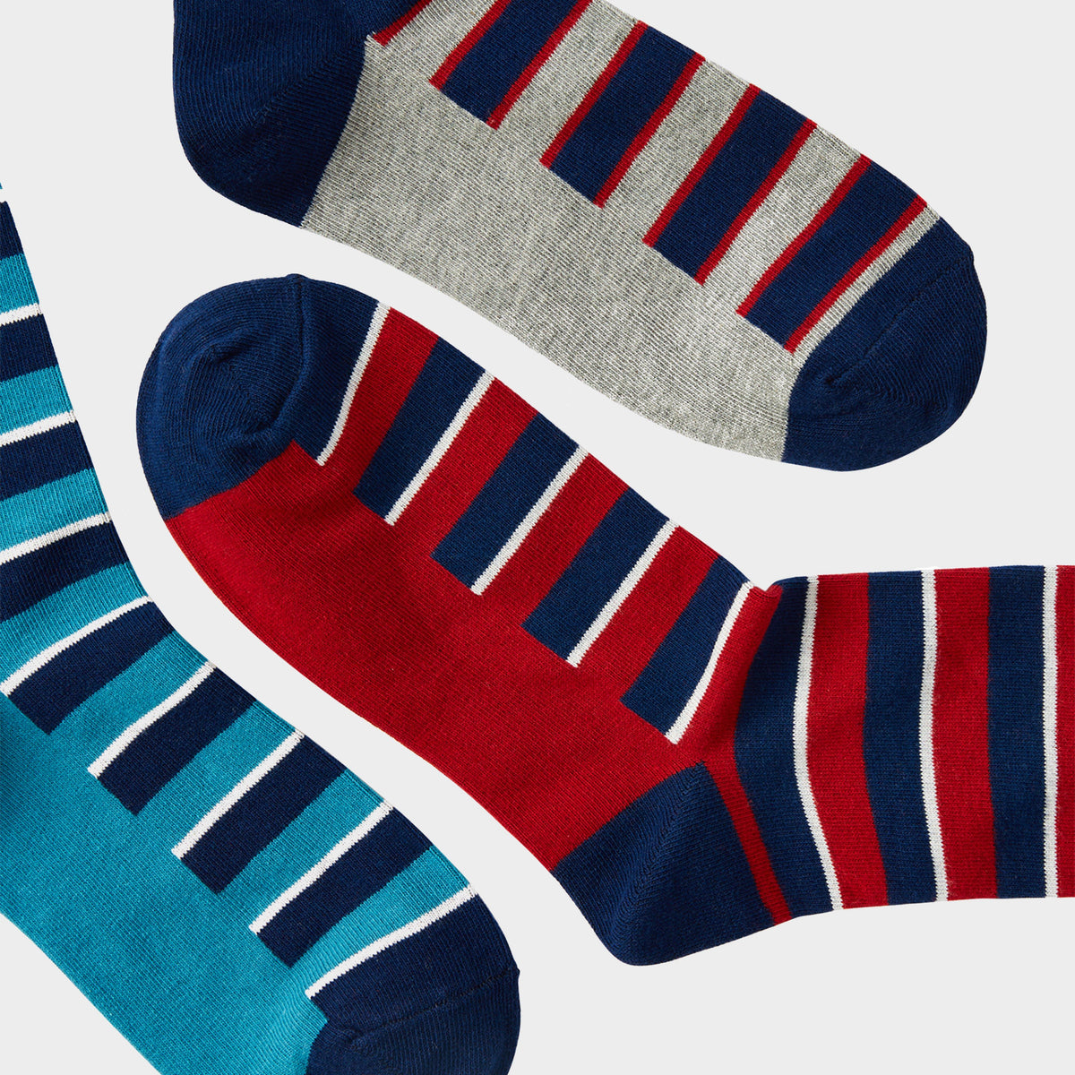 Men's 3 Pack Striking Socks Multi Stripe