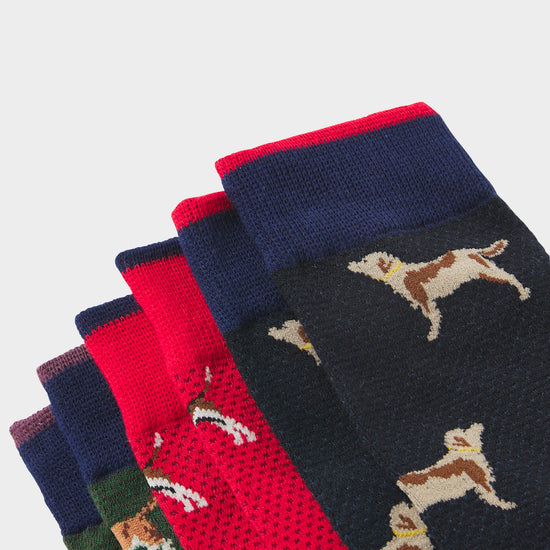 Mens Striking Socks Textured Dogs