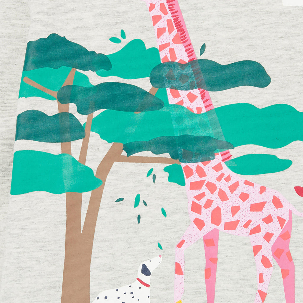 Kids Bessie Long Sleeve Screenprint T-Shirt Grey Animals