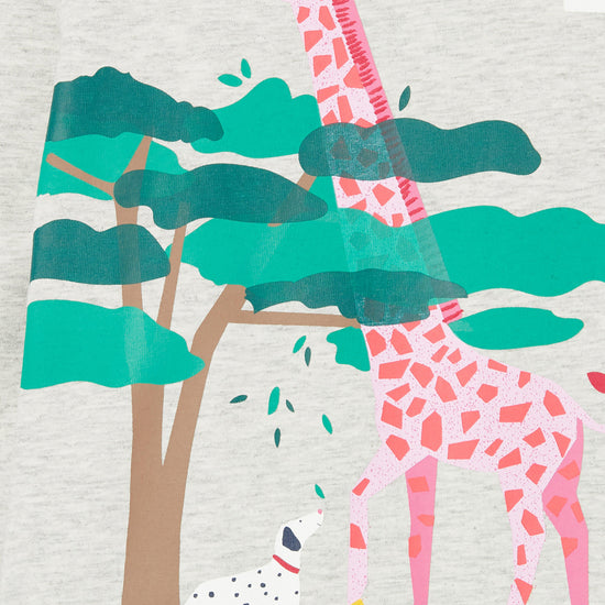 Kids Bessie Long Sleeve Screenprint T-Shirt Grey Animals