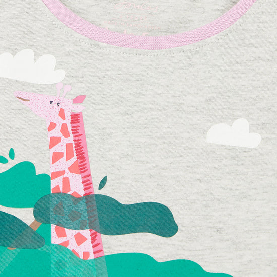 Kids Bessie Long Sleeve Screenprint T-Shirt Grey Animals