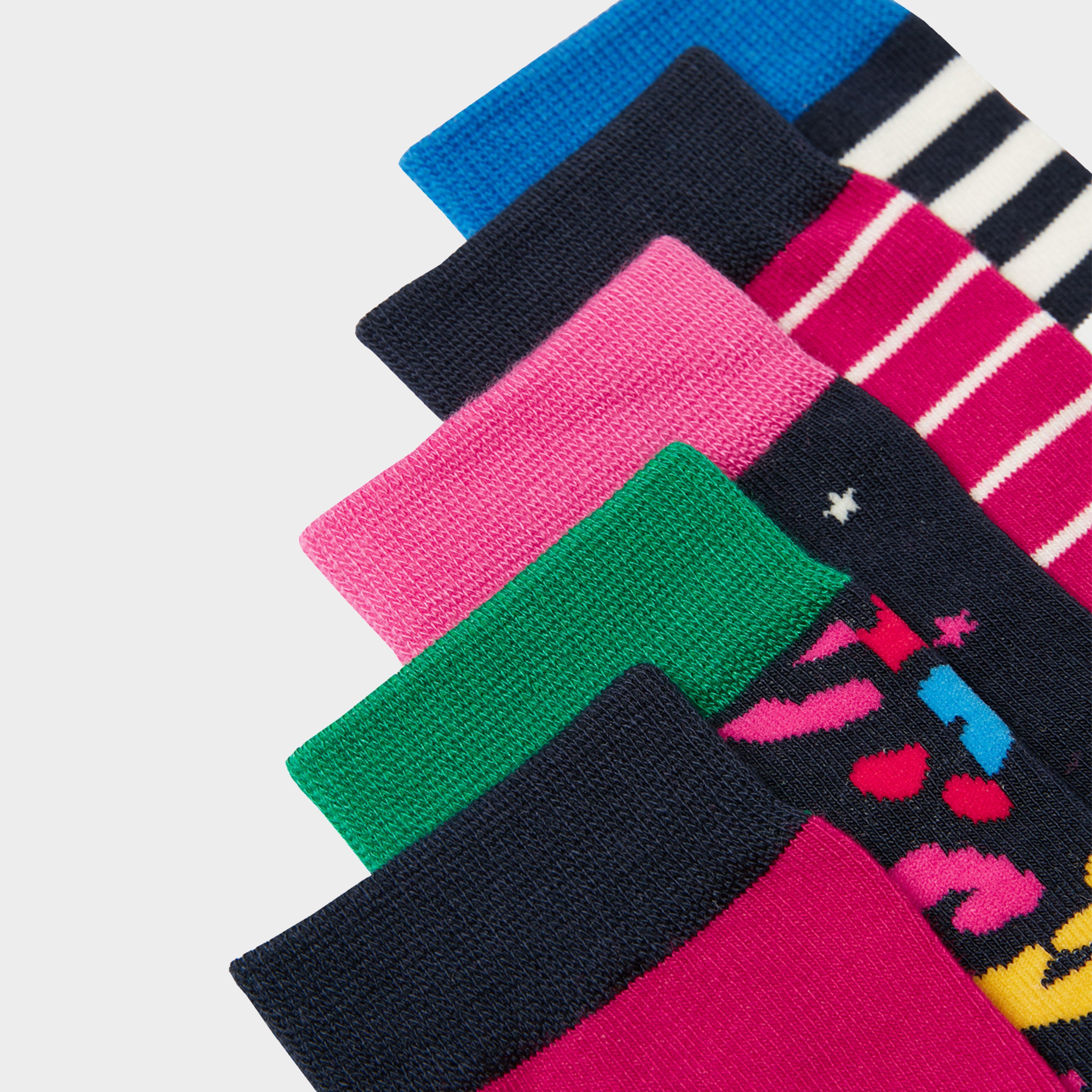 Kids' Brill Bamboo 5 Pack Socks Pink Leopard