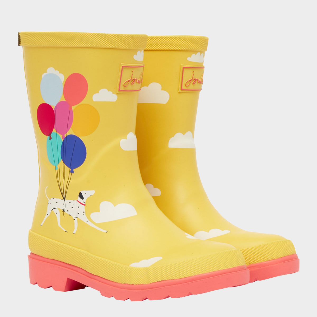 Kids' Welly Print Wellies Yellow Sky