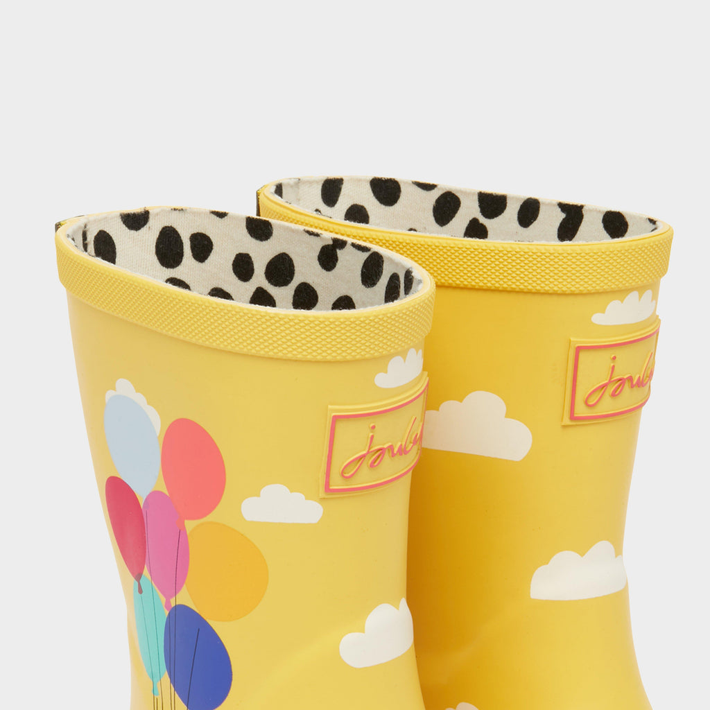 Kids' Welly Print Wellies Yellow Sky