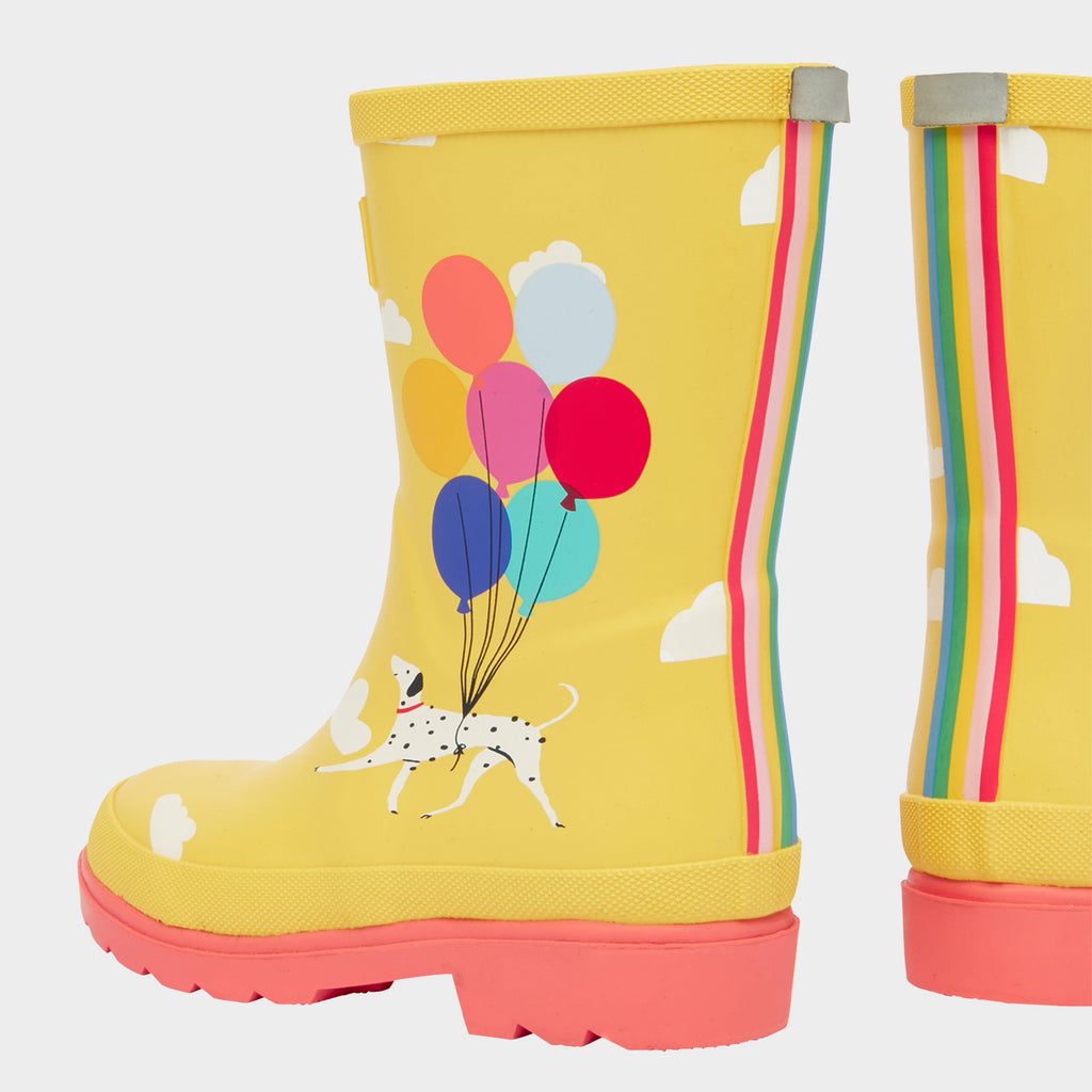 Kids' Welly Print Wellies Yellow Sky