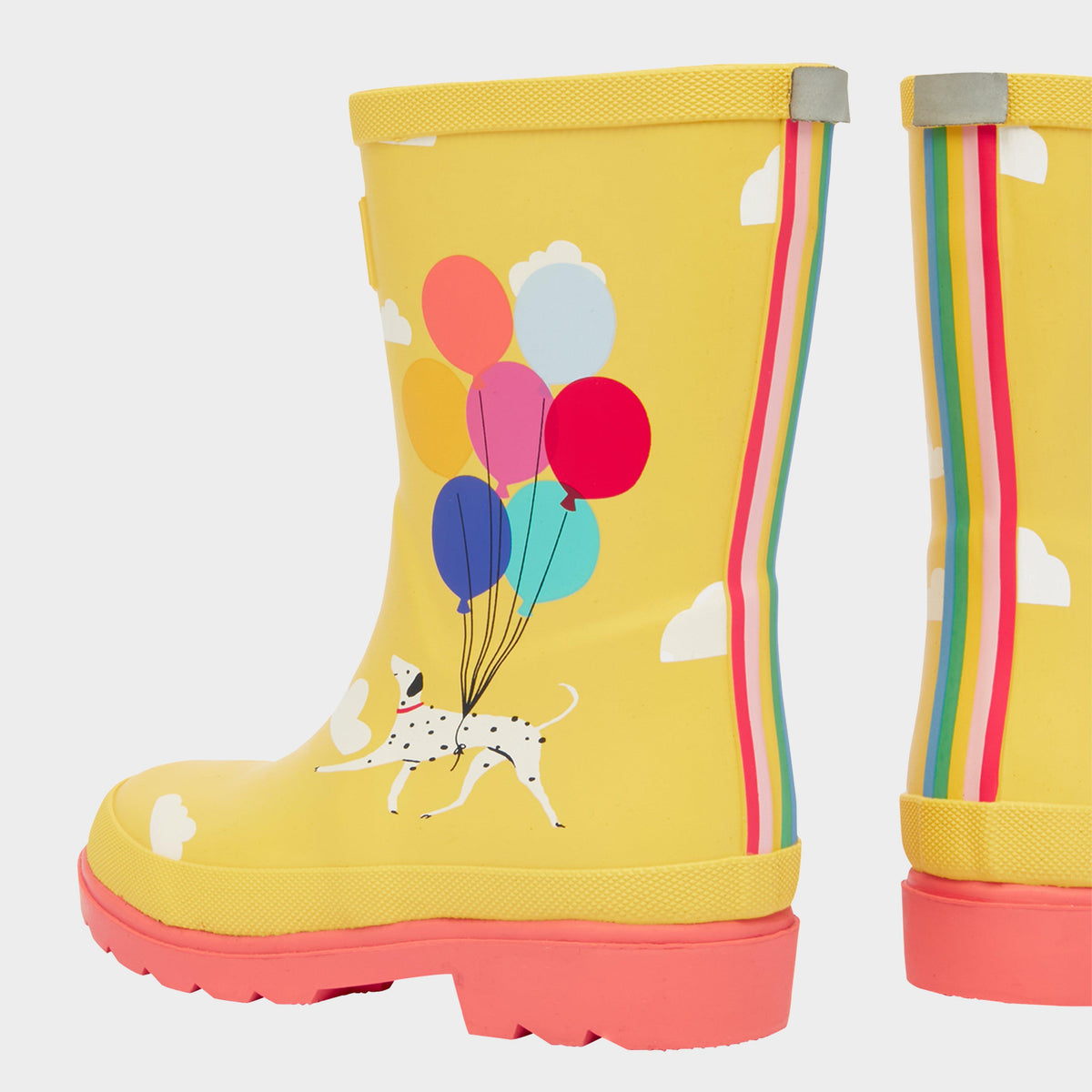 Kids' Welly Print Wellies Yellow Sky