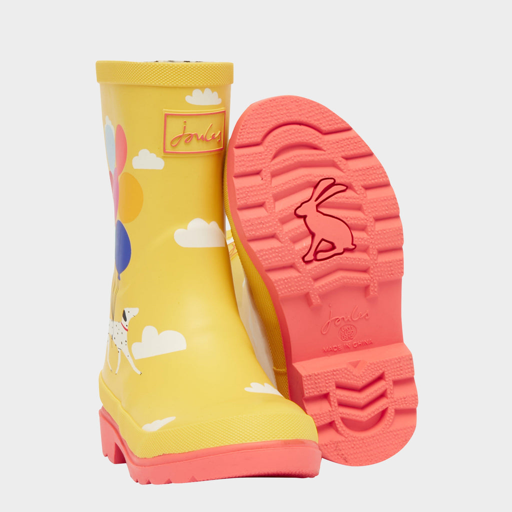 Kids' Welly Print Wellies Yellow Sky