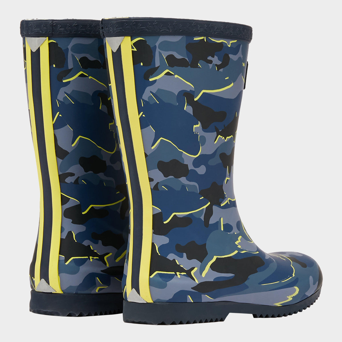 Kids Roll Up Wellies Camo Shark