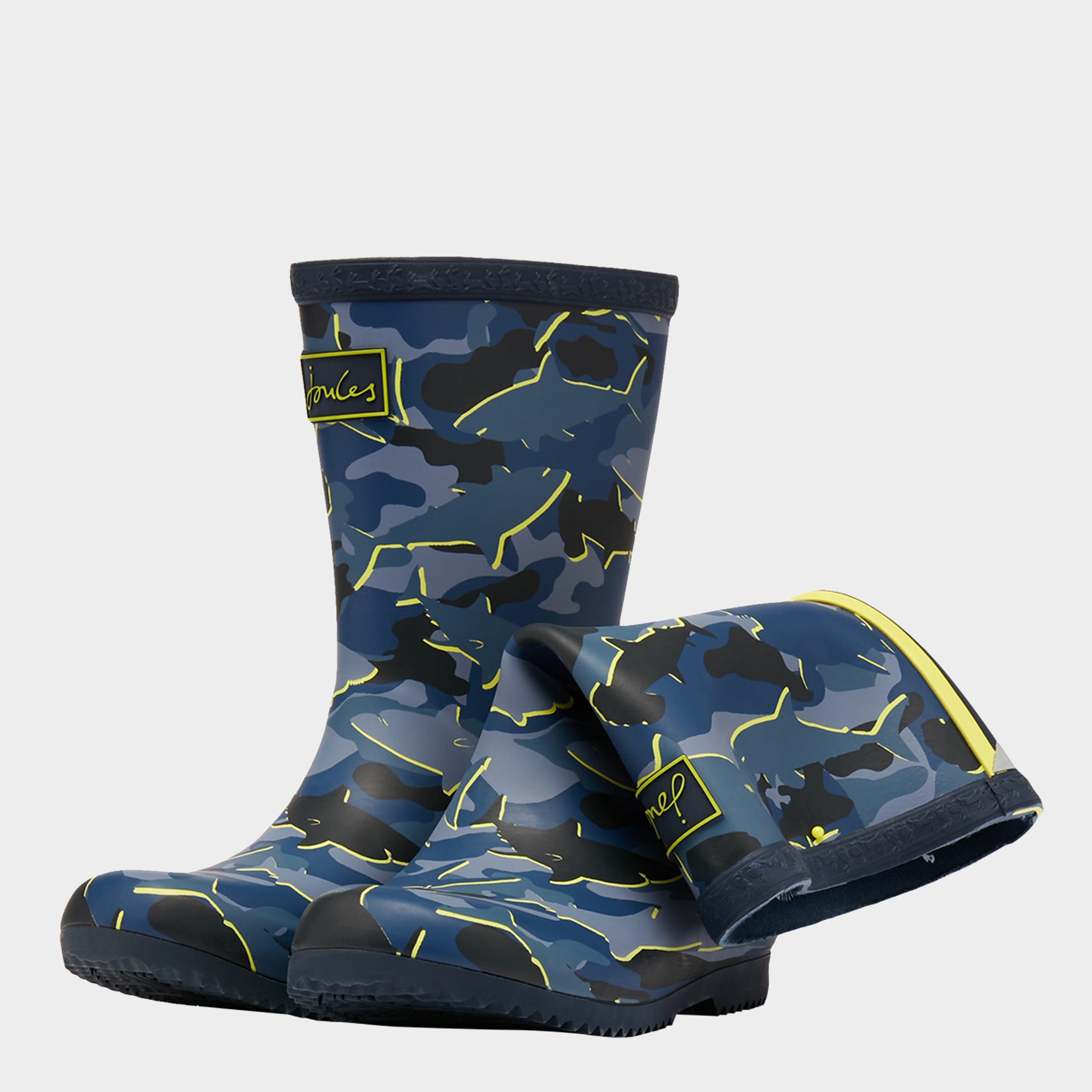 Kids Roll Up Wellies Camo Shark