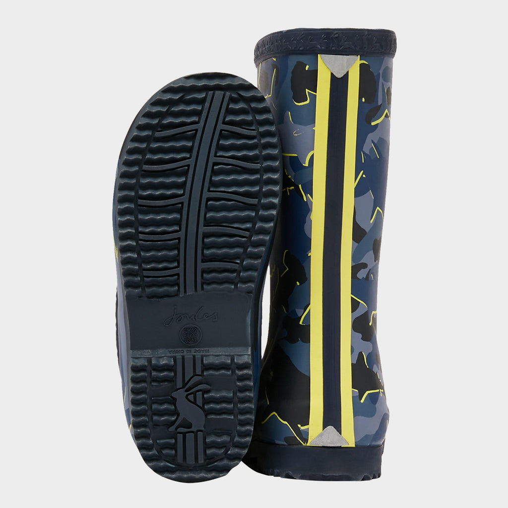 Kids Roll Up Wellies Camo Shark