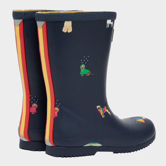 Kids' Roll Up Wellies Navy Rain Dogs