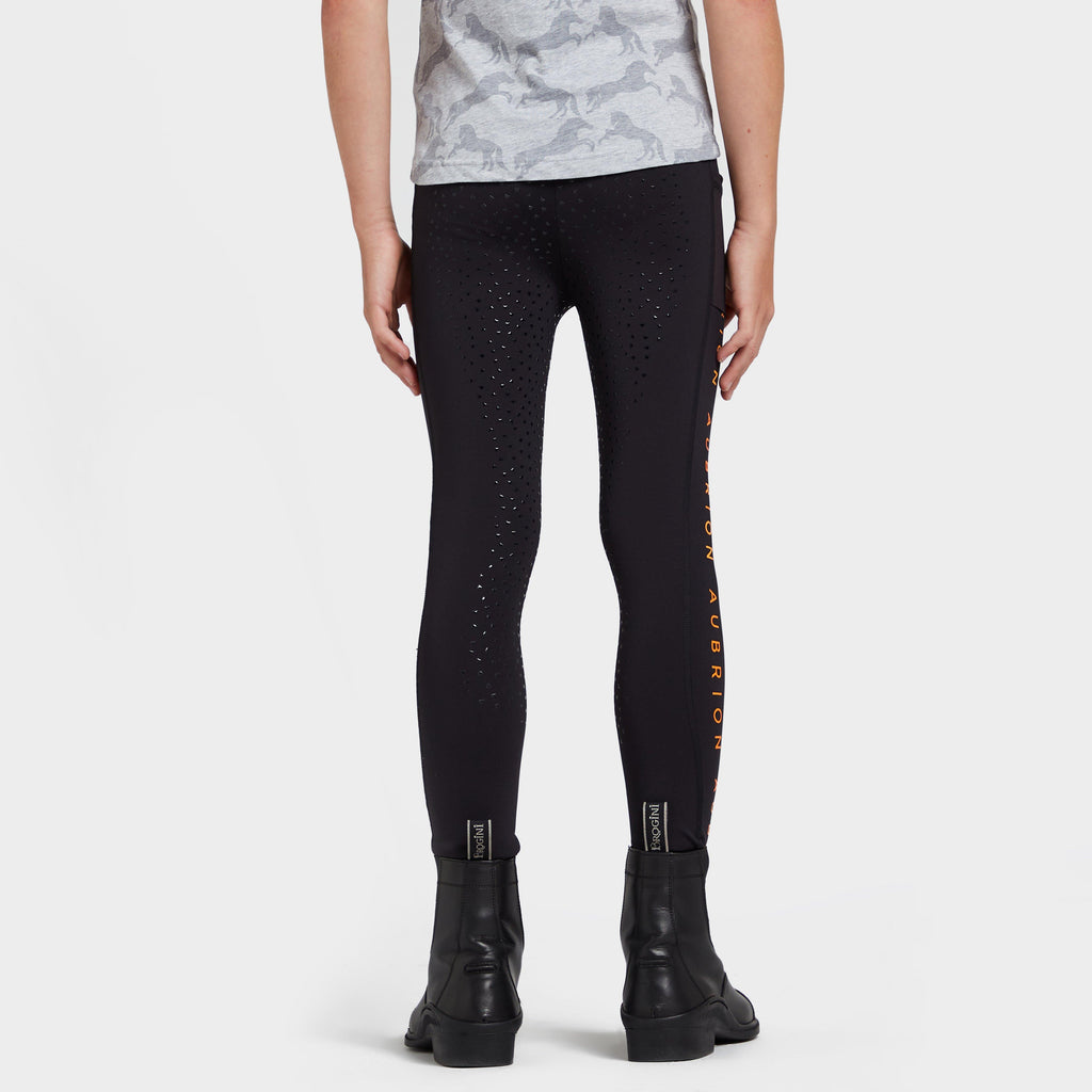 Kids Brook Logo Riding Tights Jet Black