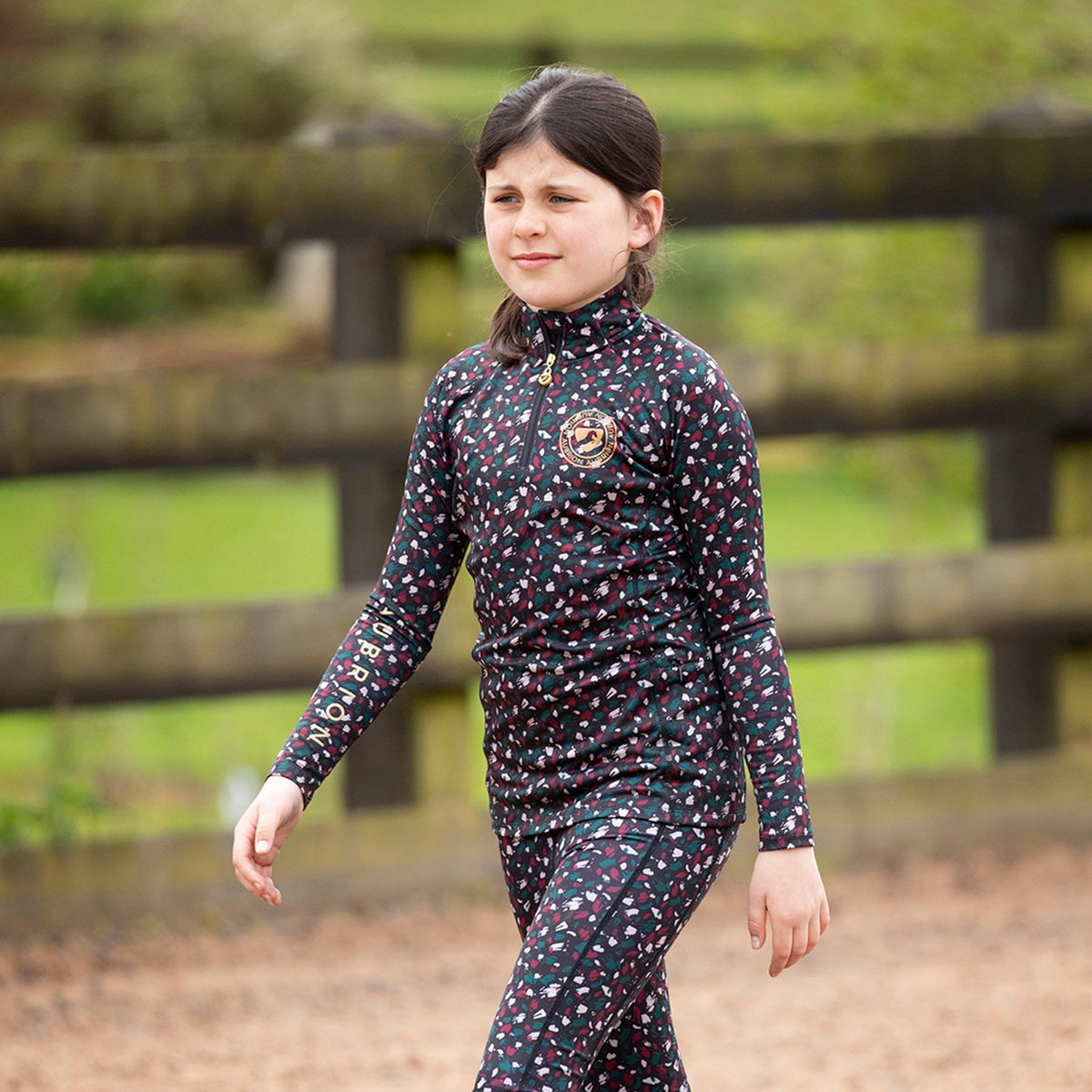 Kids Newbury Long Sleeved Base Layer Brushed Stroke