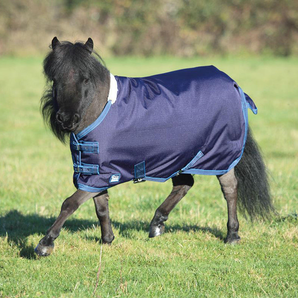 Highlander Mini 200g Standard Neck Turnout Rug Navy/Turquoise