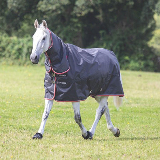 Typhoon 200g Medium Weight Combo Neck Turnout Rug Black