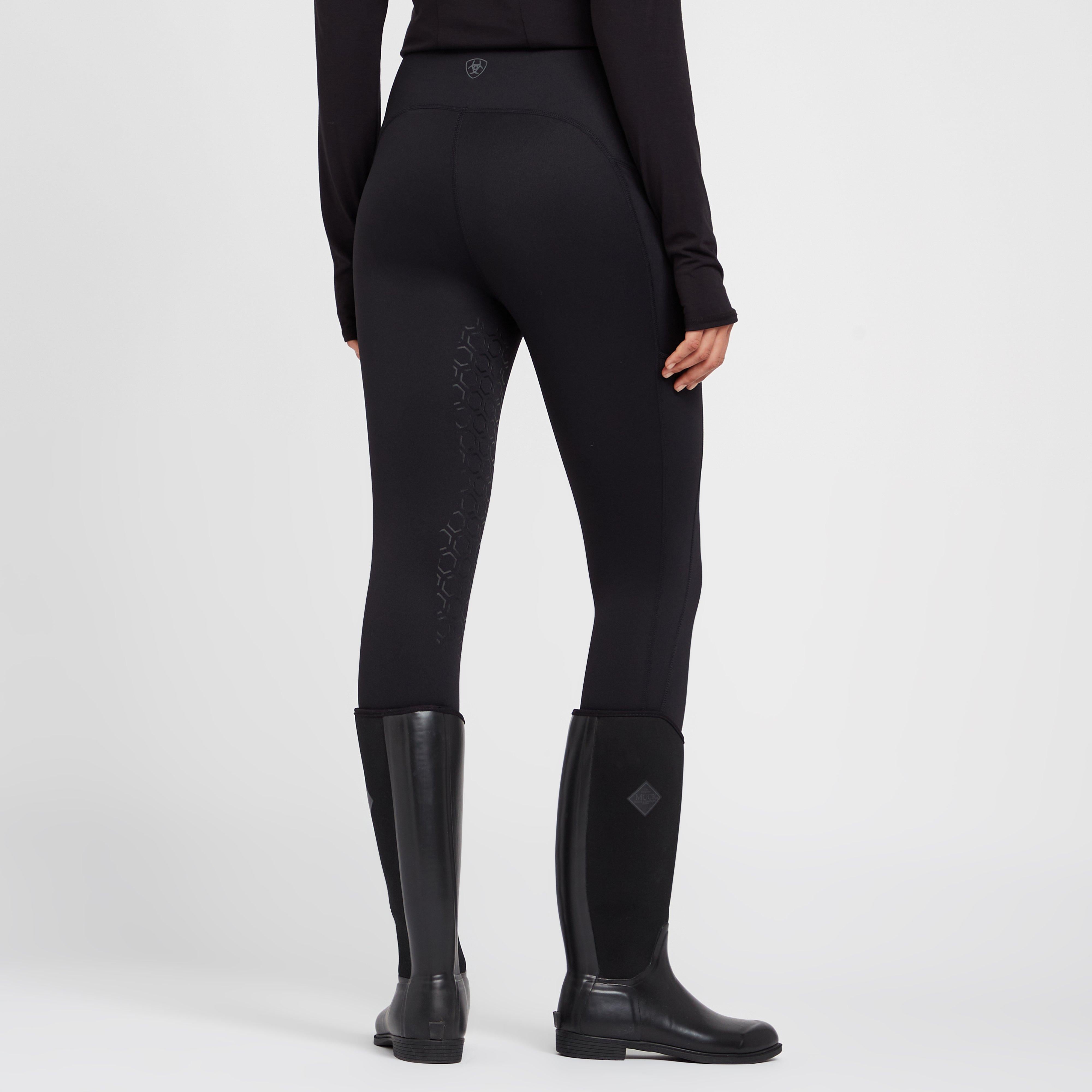 Womens Venture Thermal Half Grip Riding Tights Black