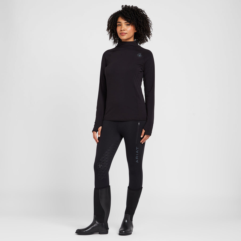 Womens Venture Thermal Half Grip Riding Tights Black