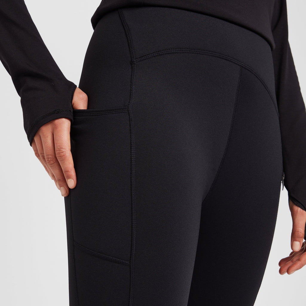 Womens Venture Thermal Half Grip Riding Tights Black