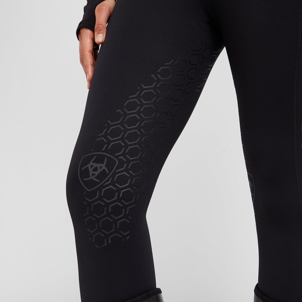Womens Venture Thermal Half Grip Riding Tights Black
