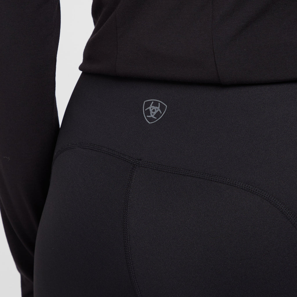 Womens Venture Thermal Half Grip Riding Tights Black