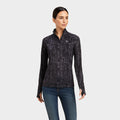 Womens Lowell 2.0 1/4 Zip Base Layer Black Bit Print