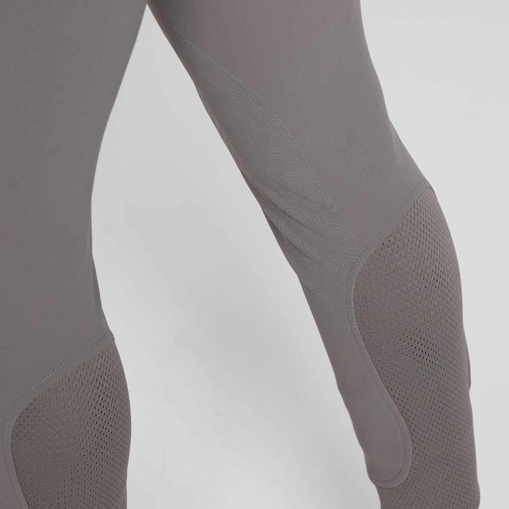 Mens Tri Factor Knee Patch Breeches Plum Grey