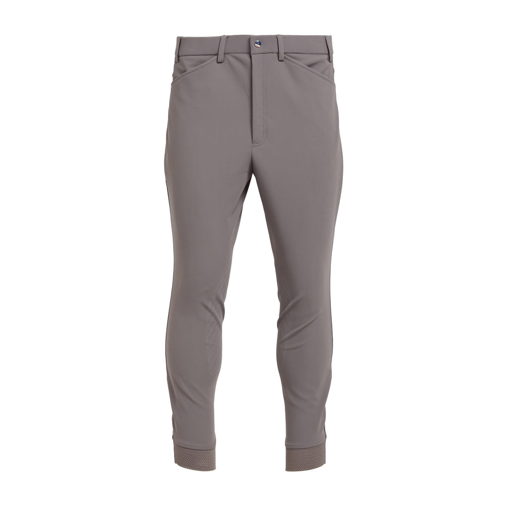 Mens Tri Factor Knee Patch Breeches Plum Grey
