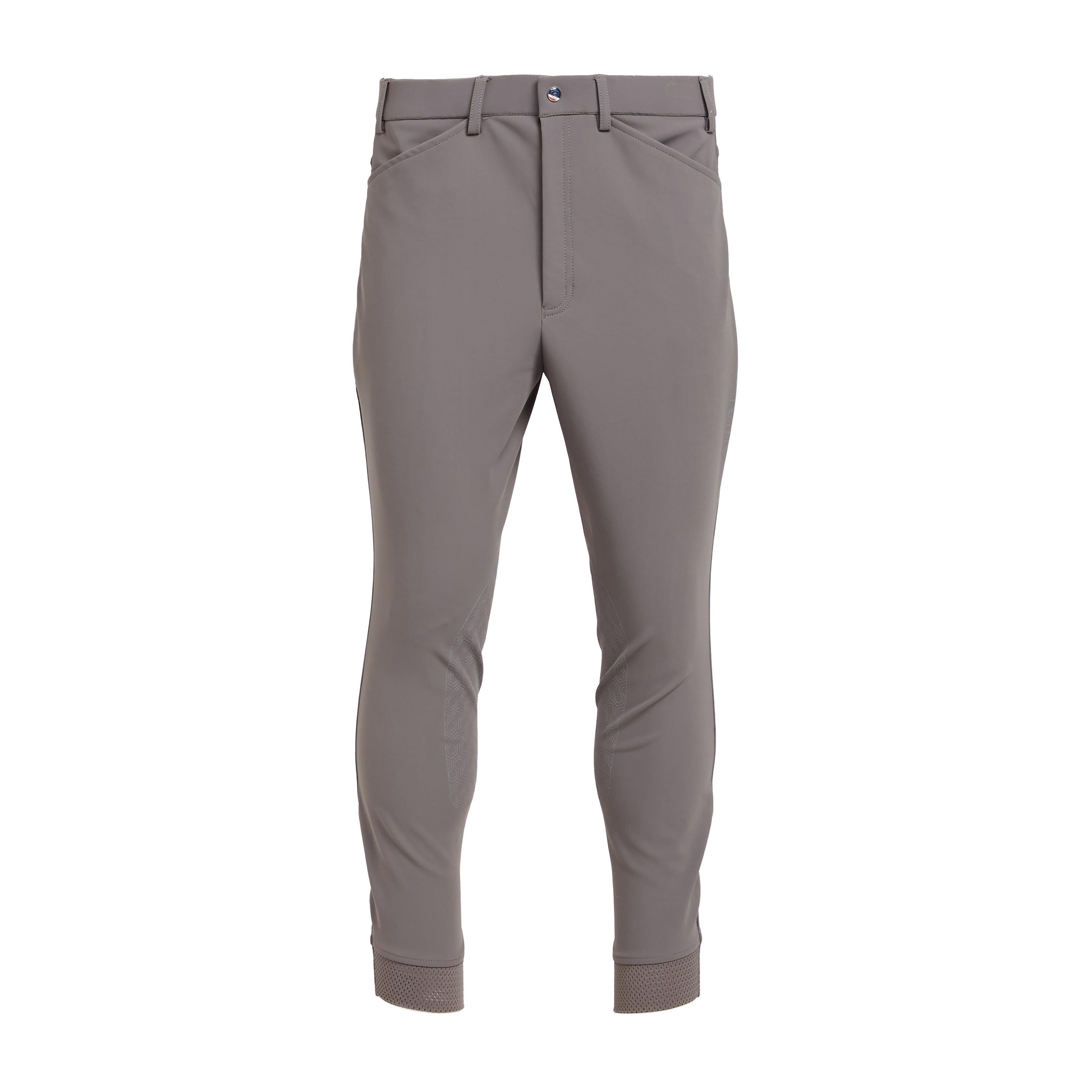 Mens Tri Factor Knee Patch Breeches Plum Grey